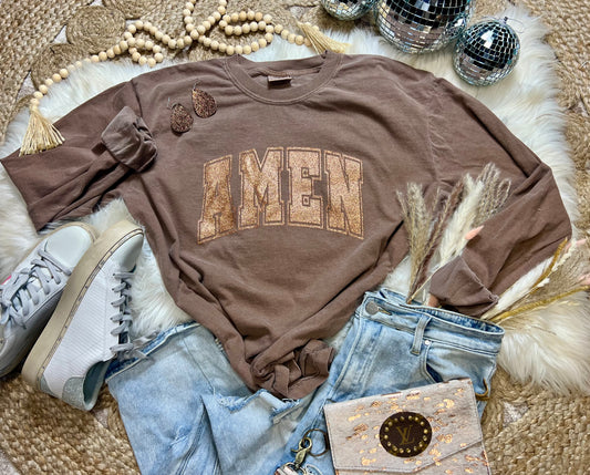 AMEN arched Glitter Everyday Graphic Tee