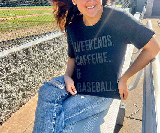 Weekend Caffeine & Baseball Tee