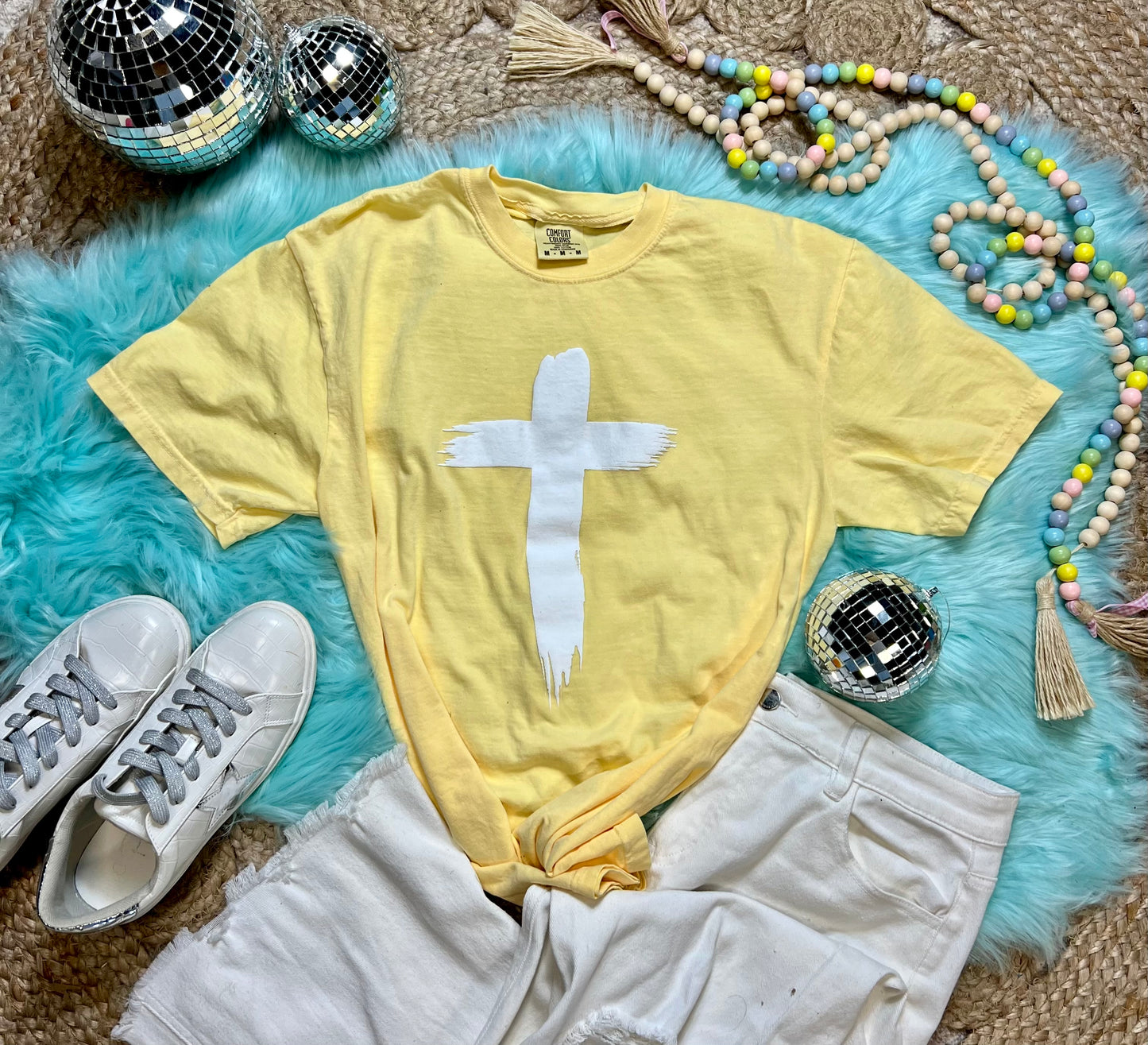 Cross Puff Print Easter Comfort Colors