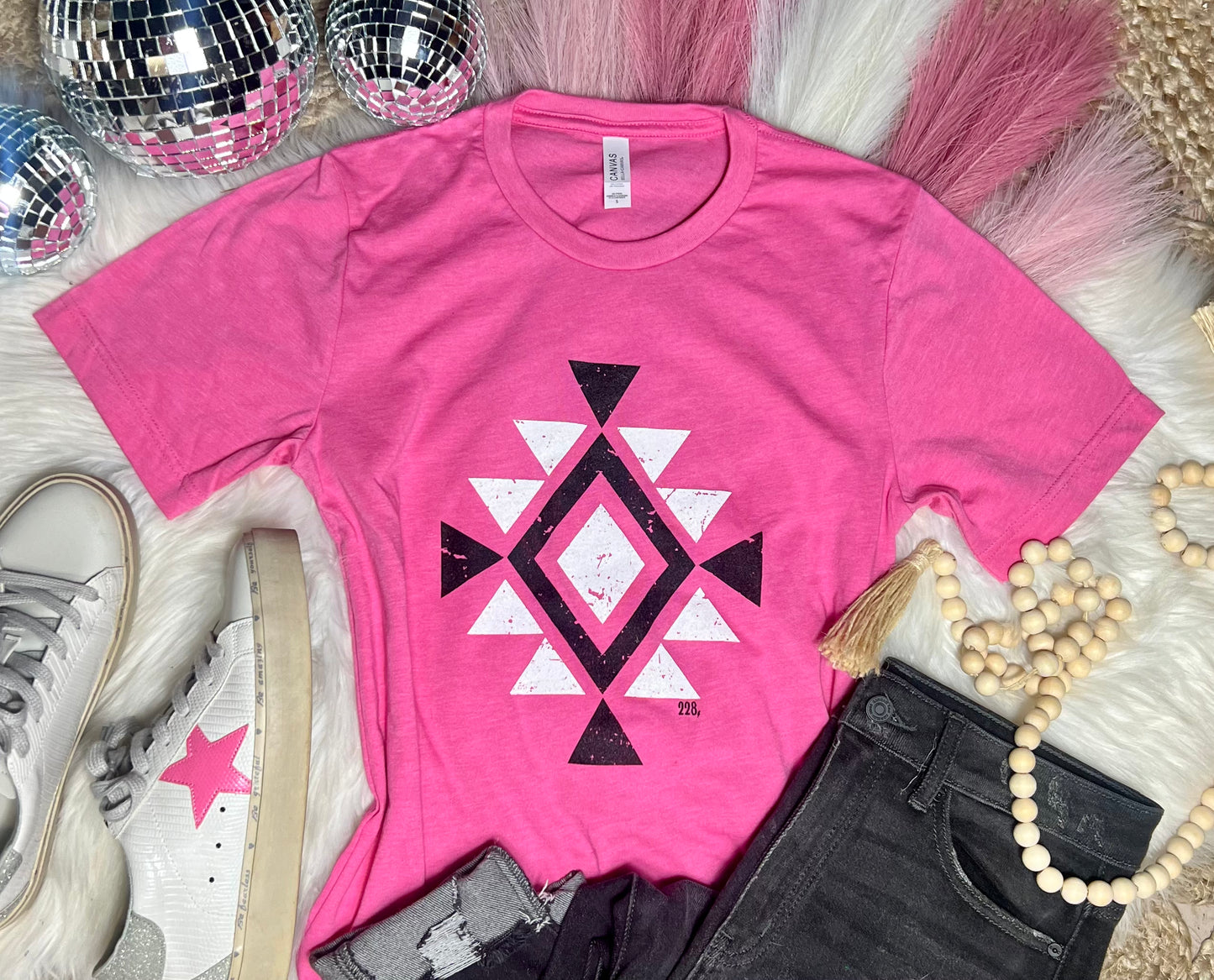 Pink Aztec Western Graphic