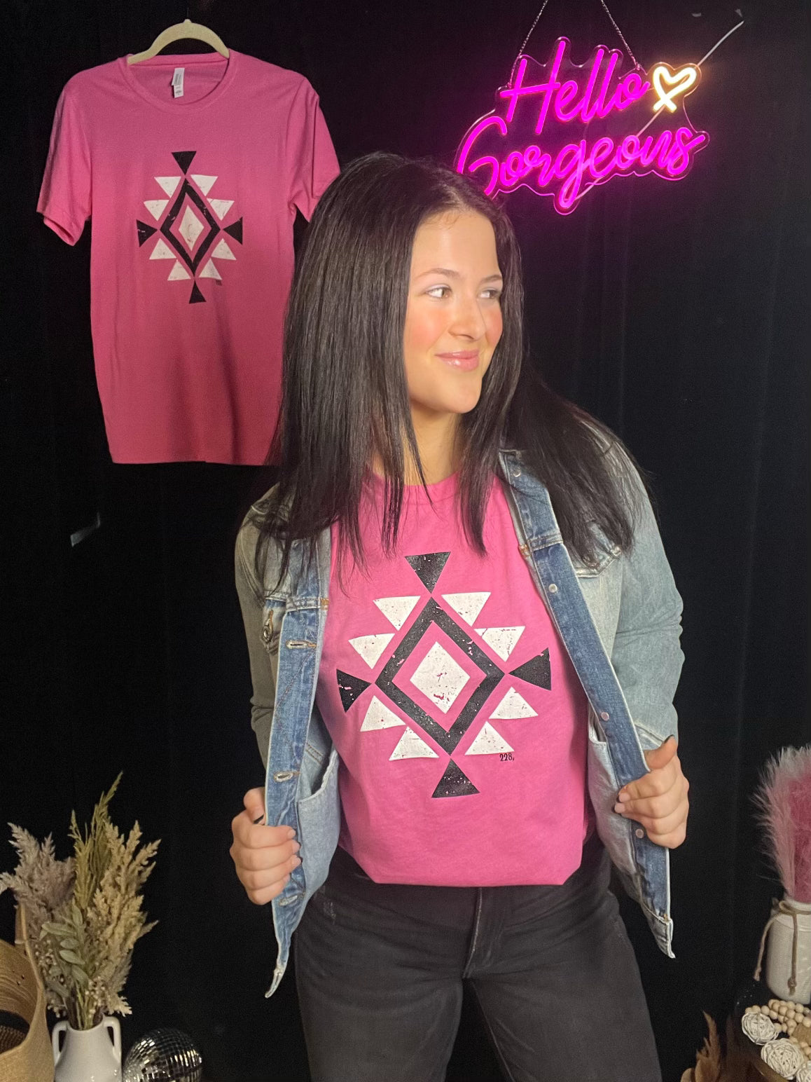 Pink Aztec Western Graphic