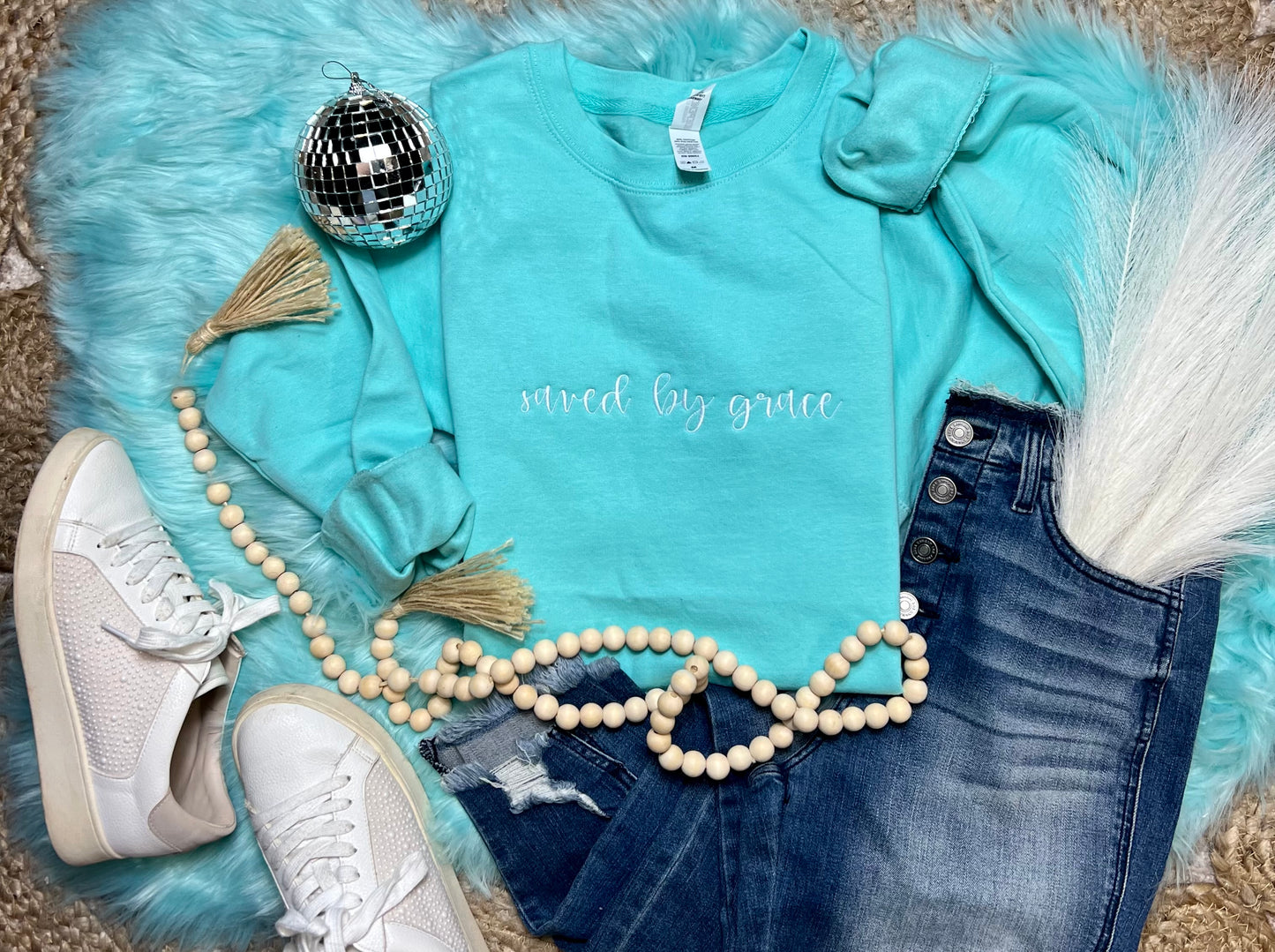 Saved by Grace Embroidered Sweatshirt