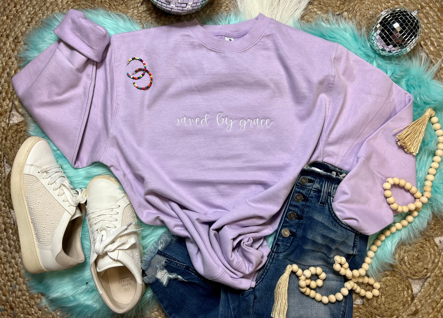 Saved by Grace Embroidered Sweatshirt